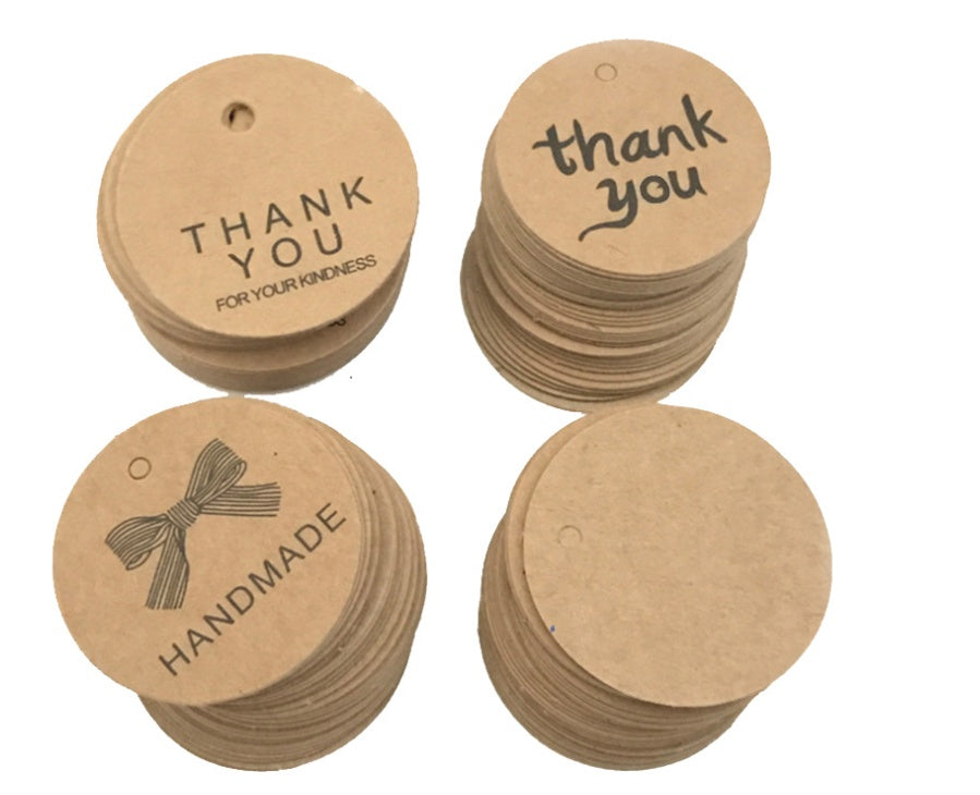 100 Kraft Paper Round Tags