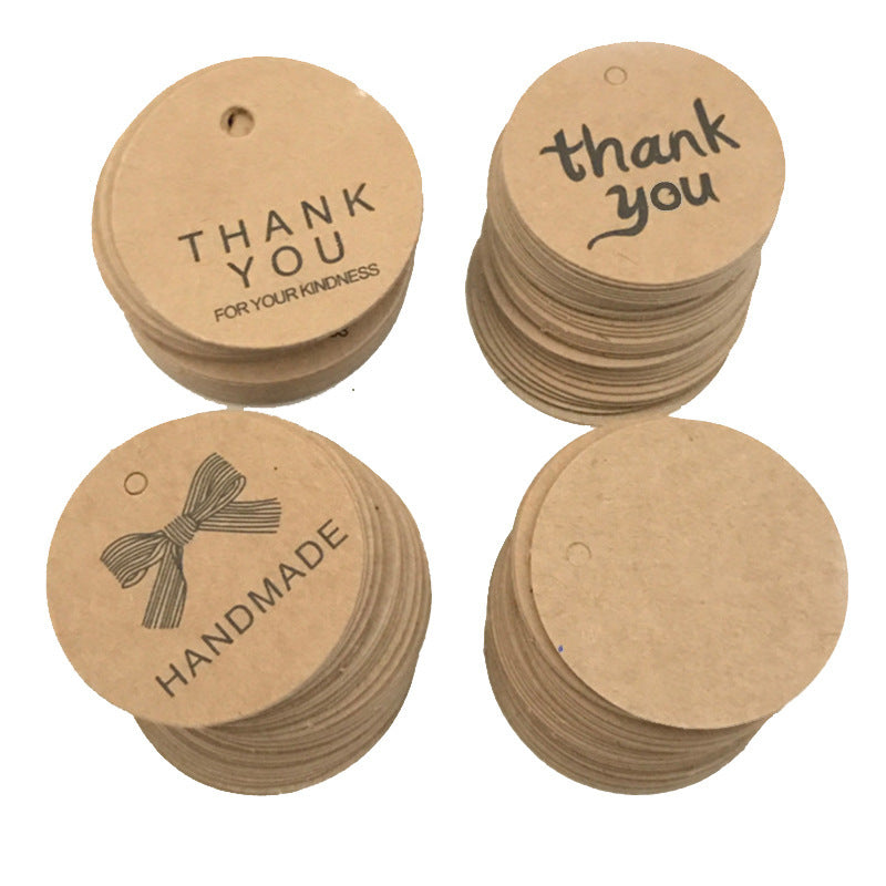 100 Kraft Paper Round Tags